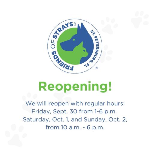 Adoption Center reopens Friday, Sept. 30, 2022