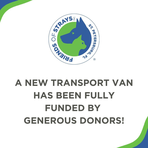 Our new transport van is fully funded — thanks to YOU!