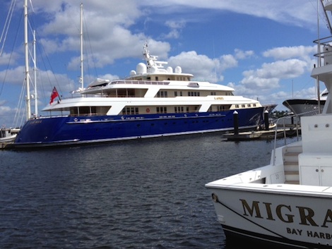 Laurel is one of the many superyacht currently undergoing work at Rybovich.