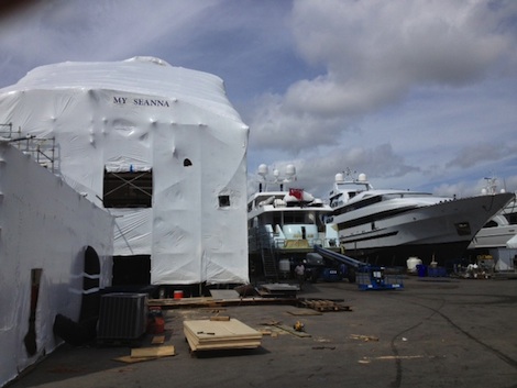 Seanna remains under wraps while she receives, among other things, a watertight door.