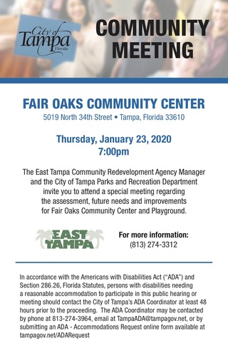 Fair oaks community center meeting flyer