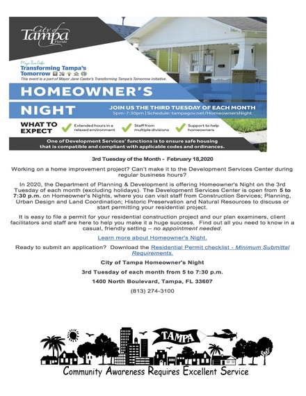 Homeowner's night flyer