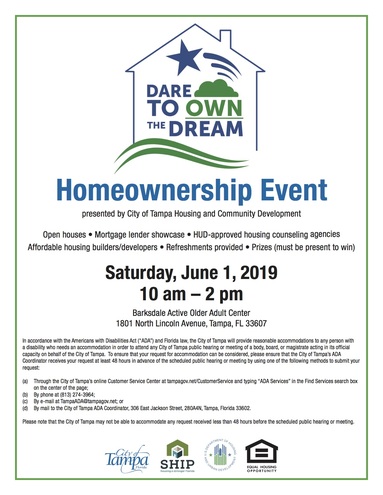 Dare to own the dream 2019 flyer