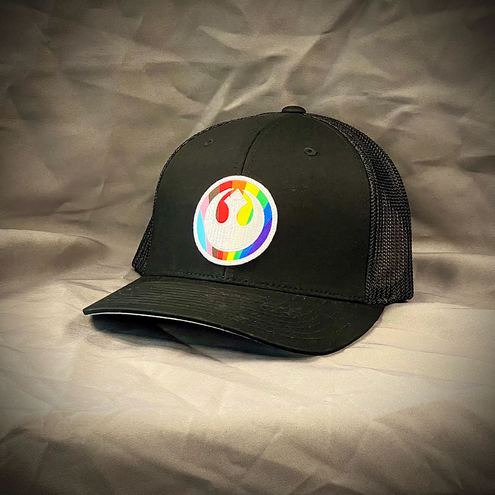 Pride Rebel Alliance Embroidered Patch Hat - Black Structured Flexfit