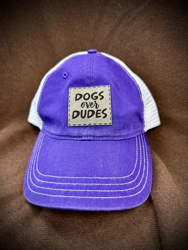 Dogs over Dudes Laser Cut Patch Hat - Purple